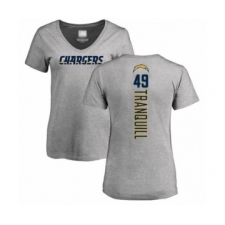 Football Women's Los Angeles Chargers #49 Drue Tranquill Ash Backer T-Shirt
