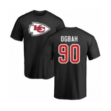 Football Kansas City Chiefs #90 Emmanuel Ogbah Black Name & Number Logo T-Shirt