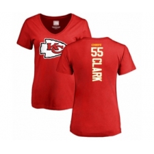 Football Women's Kansas City Chiefs #55 Frank Clark Red Backer T-Shirt