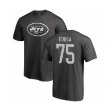 Football New York Jets #75 Chuma Edoga Ash One Color T-Shirt