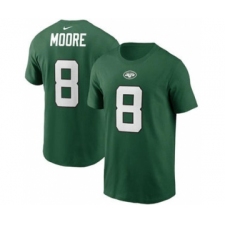 Men's New York Jets #8 Elijah Moore 2021 Green Football Draft First Round Pick Player Name & Number Football T-Shirt