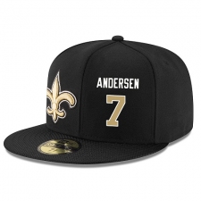 NFL New Orleans Saints #7 Morten Andersen Stitched Snapback Adjustable Player Hat - Black/Gold