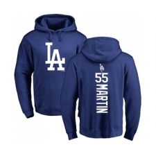 Baseball Los Angeles Dodgers #55 Russell Martin Royal Blue Backer Pullover Hoodie