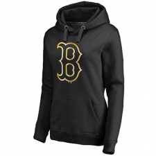 MLB Boston Red Sox Women's Gold Collection Pullover Hoodie - Black