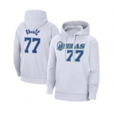 Men's Dallas Mavericks #77 Luka Doncic White Pullover Hoodie
