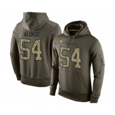 Football Men's New Orleans Saints #54 Kiko Alonso Green Salute To Service Pullover Hoodie