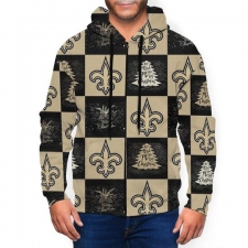 Saints Team Ugly Christmas Men's Zip Hooded Sweatshirt