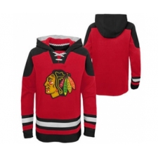 Men's Chicago Blackhawks Blank Red Ageless Must-Have Lace-Up Pullover Hockey Hoodie