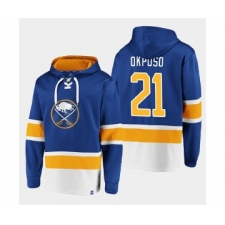 Men's Buffalo Sabres #21 Kyle Okposo Royal Ageless Must-Have Lace-Up Pullover Hoodie