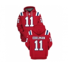 Men's New England Patriots #11 Julian Edelman 2021 Red Pullover Football Hoodie
