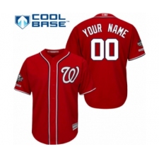Men's Washington Nationals Customized Replica Red Alternate 1 Cool Base 2019 World Series Champions Baseball Jersey