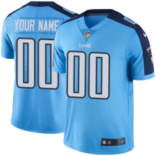Men's Nike Tennessee Titans Customized Light Blue Team Color Vapor Untouchable Limited Player NFL Jersey
