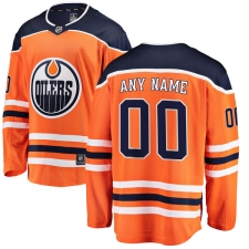 Youth Edmonton Oilers Customized Fanatics Branded Orange Home Breakaway NHL Jersey