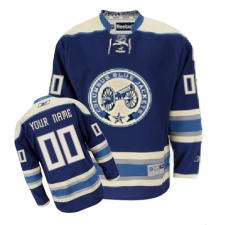 Men's Reebok Columbus Blue Jackets Customized Premier Navy Blue Third NHL Jersey