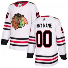 Men's Adidas Chicago Blackhawks Customized Authentic White Away NHL Jersey