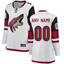 Women's Arizona Coyotes Customized Authentic White Away Fanatics Branded Breakaway NHL Jersey