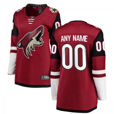 Women's Arizona Coyotes Customized Fanatics Branded Burgundy Red Home Breakaway NHL Jersey