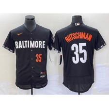 Men's Baltimore Orioles #35 Adley Rutschman Number Black 2023 City Connect Flex Base Stitched Jersey 1 