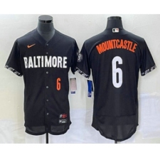 Men's Baltimore Orioles #6 Ryan Mountcastle Number Black 2023 City Connect Flex Base Stitched Jersey2