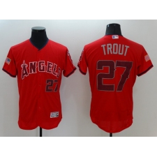 Men's Los Angeles Angels of Anaheim #27 Mike Trout Authentic Red Independent Jersey