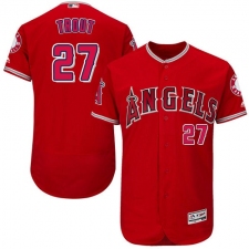 Men's Majestic Los Angeles Angels of Anaheim #27 Mike Trout Authentic Red Alternate Cool Base MLB Jersey