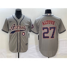 Men's Houston Astros #27 Jose Altuve Gray Cool Base Stitched Baseball Jersey