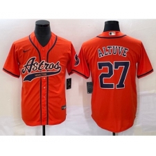 Men's Houston Astros #27 Jose Altuve Orange Cool Base Stitched Baseball Jersey