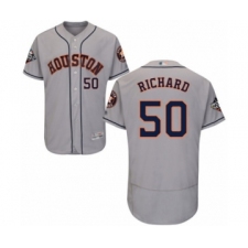 Men's Houston Astros #50 J.R. Richard Grey Road Flex Base Authentic Collection 2019 World Series Bound Baseball Jersey