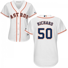 Women's Majestic Houston Astros #50 J.R. Richard Replica White Home Cool Base MLB Jersey