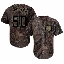 Youth Majestic Houston Astros #50 J.R. Richard Authentic Camo Realtree Collection Flex Base MLB Jersey