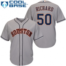 Youth Majestic Houston Astros #50 J.R. Richard Replica Grey Road Cool Base MLB Jersey