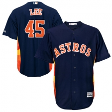 Youth Majestic Houston Astros #45 Carlos Lee Replica Navy Blue Alternate Cool Base MLB Jersey