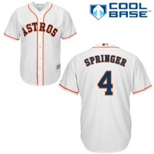 Women's Majestic Houston Astros #4 George Springer Replica White Home Cool Base MLB Jersey