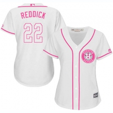 Women's Majestic Houston Astros #22 Josh Reddick Replica White Fashion Cool Base MLB Jersey