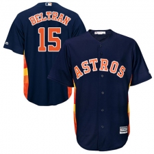 Youth Majestic Houston Astros #15 Carlos Beltran Replica Navy Blue Alternate Cool Base MLB Jersey