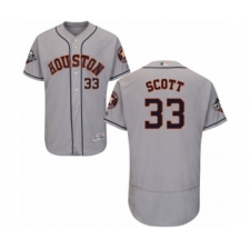 Men's Houston Astros #33 Mike Scott Grey Road Flex Base Authentic Collection 2019 World Series Bound Baseball Jersey