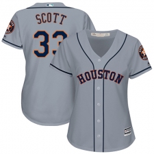 Women's Majestic Houston Astros #33 Mike Scott Replica Grey Road Cool Base MLB Jersey