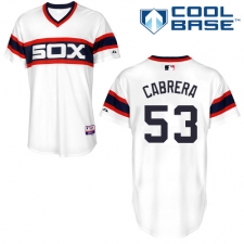 Men's Majestic Chicago White Sox #53 Melky Cabrera White Alternate Flex Base Authentic Collection MLB Jersey