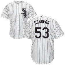 Men's Majestic Chicago White Sox #53 Melky Cabrera White Home Flex Base Authentic Collection MLB Jersey