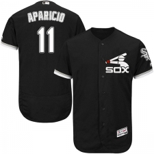 Men's Majestic Chicago White Sox #11 Luis Aparicio Authentic Black Alternate Home Cool Base MLB Jersey