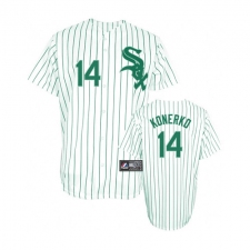 Men's Majestic Chicago White Sox #14 Paul Konerko Authentic White/Green Strip MLB Jersey