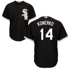 Youth Majestic Chicago White Sox #14 Paul Konerko Authentic Black Alternate Home Cool Base MLB Jersey