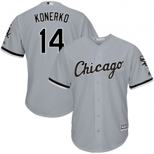 Youth Majestic Chicago White Sox #14 Paul Konerko Authentic Grey Road Cool Base MLB Jersey