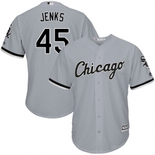 Men's Majestic Chicago White Sox #45 Bobby Jenks Grey Road Flex Base Authentic Collection MLB Jersey