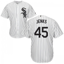 Men's Majestic Chicago White Sox #45 Bobby Jenks White Home Flex Base Authentic Collection MLB Jersey