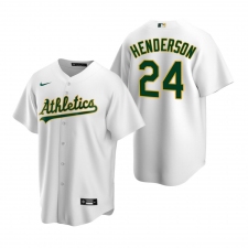 Men's Nike Oakland Athletics #24 Rickey Henderson White Home Stitched Baseball Jersey