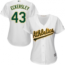 Women's Majestic Oakland Athletics #43 Dennis Eckersley Replica White Home Cool Base MLB Jersey