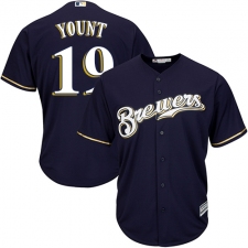 Youth Majestic Milwaukee Brewers #19 Robin Yount Replica Navy Blue Alternate Cool Base MLB Jersey