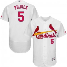 Men's Majestic St. Louis Cardinals #5 Albert Pujols White Home Flex Base Authentic Collection MLB Jersey