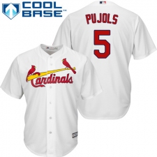 Youth Majestic St. Louis Cardinals #5 Albert Pujols Replica White Home Cool Base MLB Jersey